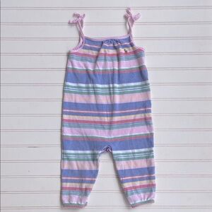RALPH LAUREN EUC Multicolor Striped Oxford Jumpsuit